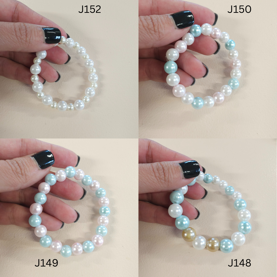 Faux pearl stretchy bracelets.