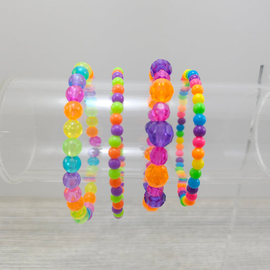Colorful beaded bracelets.