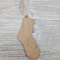 Load image into Gallery viewer, Laser cut sock ornament blank.