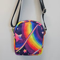 Load image into Gallery viewer, Colorful bag with rainbow design on a gray background