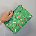 Load image into Gallery viewer, Green school supply zipper storage pouch.