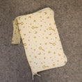 Load image into Gallery viewer, Fabric pouch with star and key pattern on a textured surface