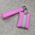 Load image into Gallery viewer, Pink keychain pouch with a strap on a gray surface