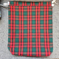 Load image into Gallery viewer, Red and green plaid reusable gift bag.