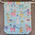 Load image into Gallery viewer, Children's bag with llama pattern on a textured surface