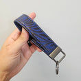 Load image into Gallery viewer, Cork blue and grey key fob.