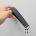 Load image into Gallery viewer, Shimmery dark purple key fob faux leather.