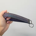 Load image into Gallery viewer, Sparkly dark purple reflective key fob.