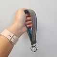 Load image into Gallery viewer, Metallic gradient quilted faux leather key fob.