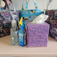 Load image into Gallery viewer, Items that fit in a mini tote – tissue box, hand sanitizer, snacks