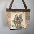 Load image into Gallery viewer, Vintage flower seed fabric shoulder tote bag.