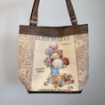 Load image into Gallery viewer, Vintage flower seed shoulder tote bag.