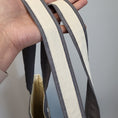 Load image into Gallery viewer, Quilted heart tote handles with cotton webbing.