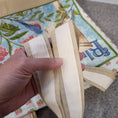Load image into Gallery viewer, Tan straps on the bluebird tote bag with light cream cotton webbing accents.