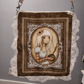 Load image into Gallery viewer, Lady gardener purse with lace edging.