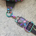 Load image into Gallery viewer, Rainbow metallic bag hardware on the Majestic Owl sling bag.