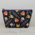 Load image into Gallery viewer, Hocus Pocus inspired notions pouch with flat bottom.