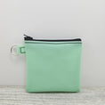 Load image into Gallery viewer, Mint green jelly vinyl small zipper pouch.