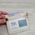 Load image into Gallery viewer, Slim mini wallet with lobster clasp to attach to key ring.