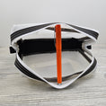 Load image into Gallery viewer, Black and white jelly vinyl toiletry bag.
