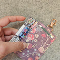 Load image into Gallery viewer, Cork wallet with 3 card slots and a rose gold lobster clasp.
