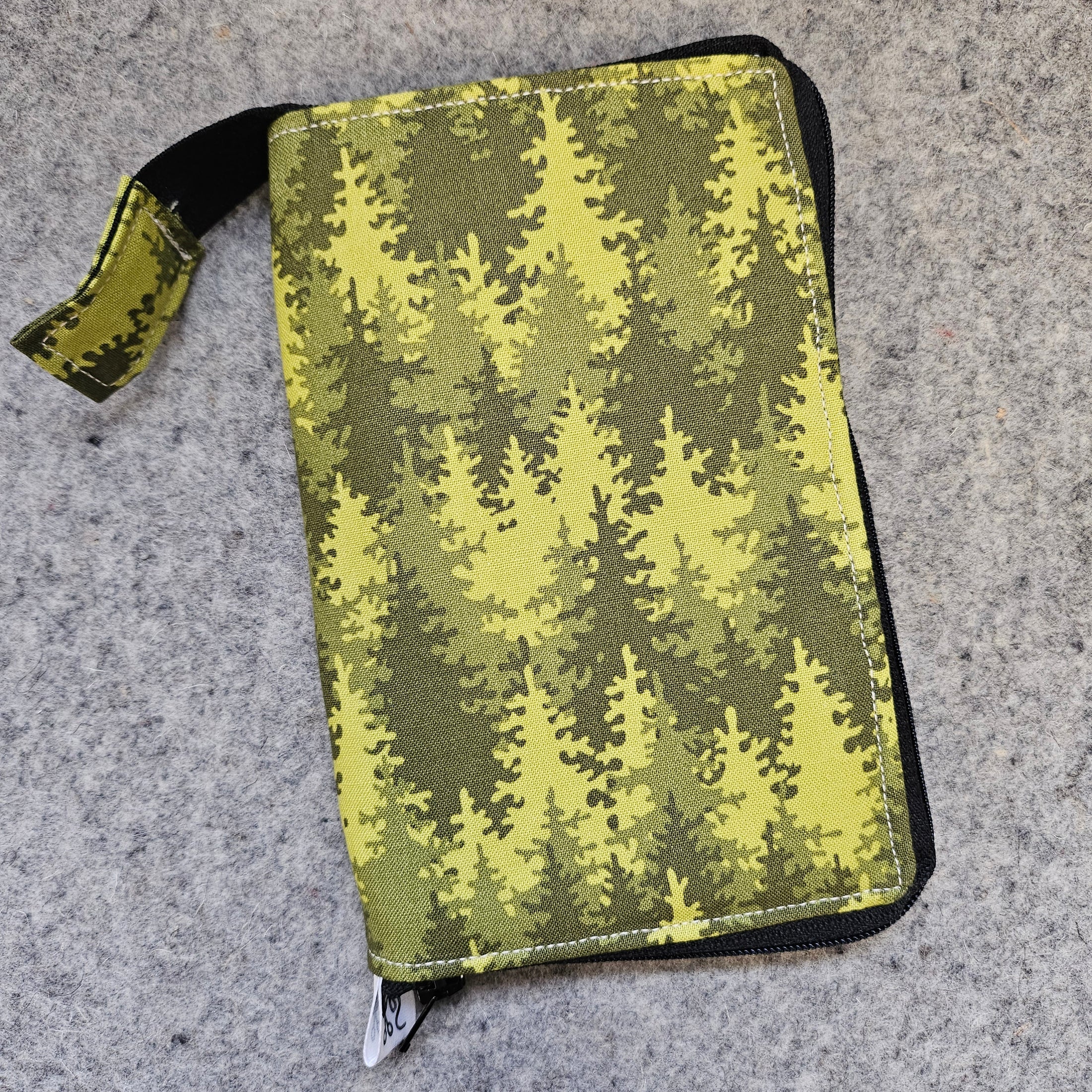 Original Stitch marker Organizer made with fir trees cotton fabric.