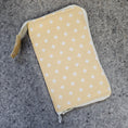 Load image into Gallery viewer, Original crochet hook organizer yellow cross light zip.