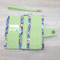 Load image into Gallery viewer, Alien and dragon green and blue wallet.