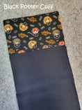 Load image into Gallery viewer, Black potter cuff halloween pillowcase.