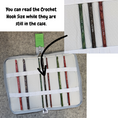 Load image into Gallery viewer, Crochet hook organizer case where you can see the sizes displayed on the crochet hooks.