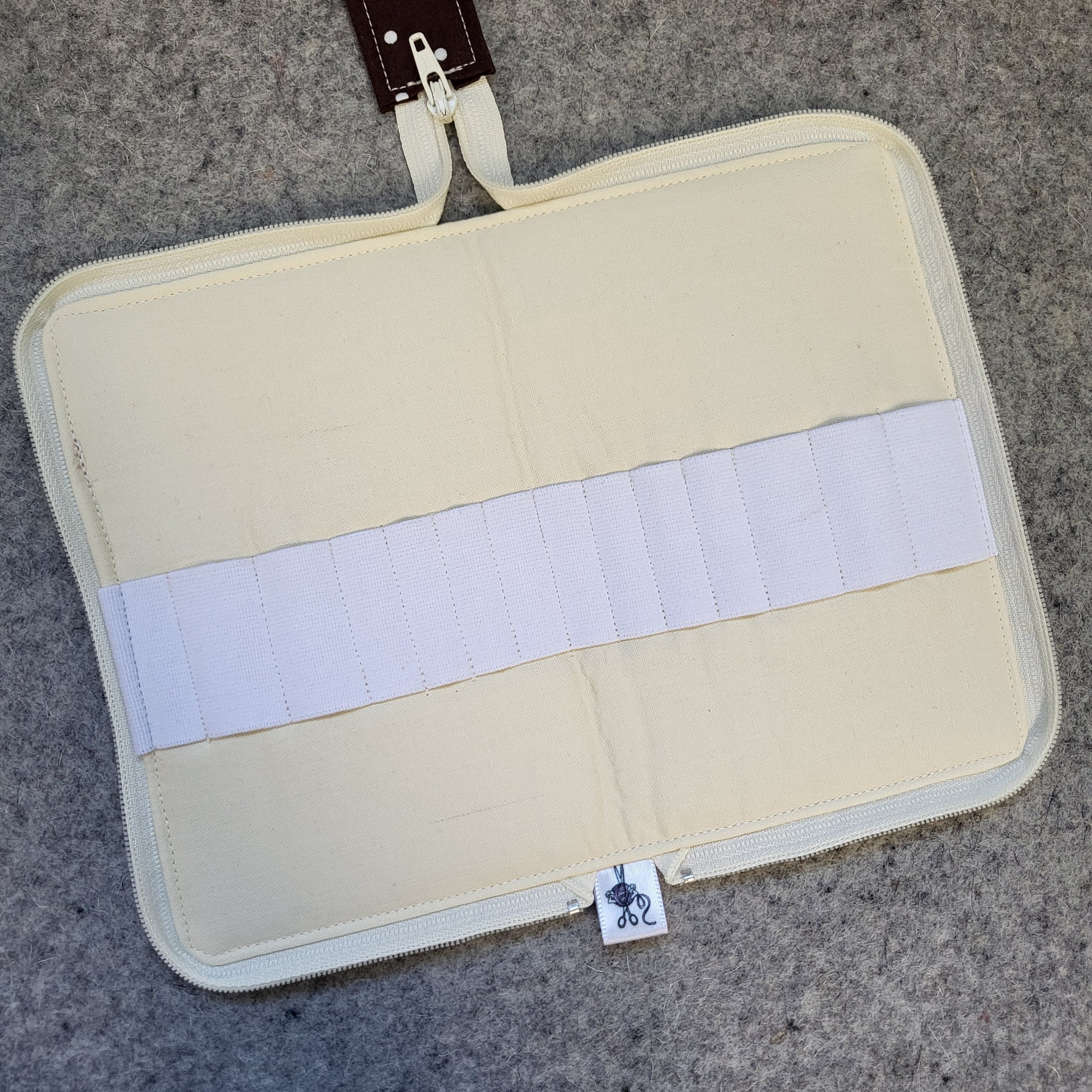 Empty crochet hook organizer case.