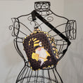 Load image into Gallery viewer, Hone bee gnome sling bag on metal dress form.