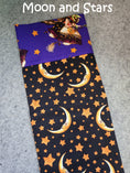Load image into Gallery viewer, Moon and stars halloween pillowcase.