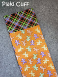 Load image into Gallery viewer, Plaid cuff halloween pillowcase.