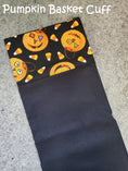 Load image into Gallery viewer, Pumpkin basket cuff halloween pillowcase.