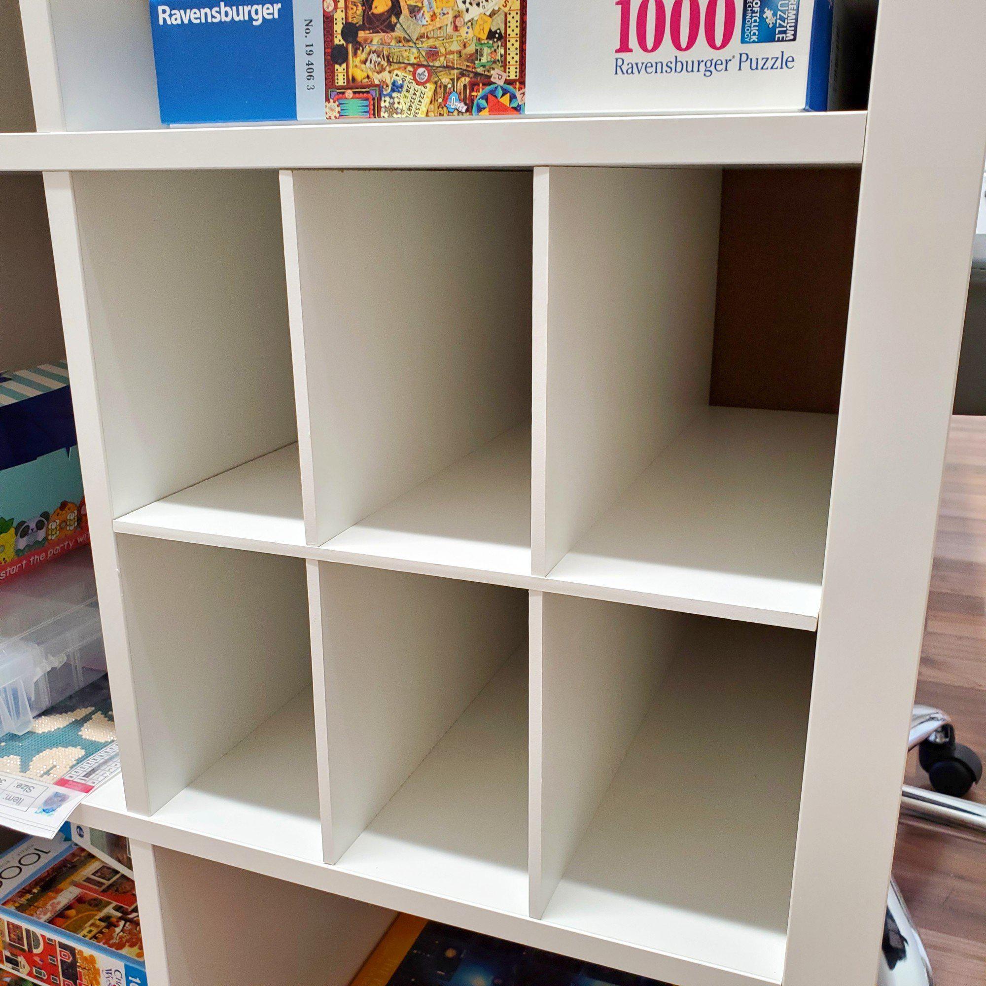 6 Cubby Cube Insert for Cube Storage Shelves, White-The Steady Hand