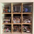 Load image into Gallery viewer, 9 Cubby Cube Insert for Cube Storage Shelves organizing art supplies in clear plastic containers-The Steady Hand