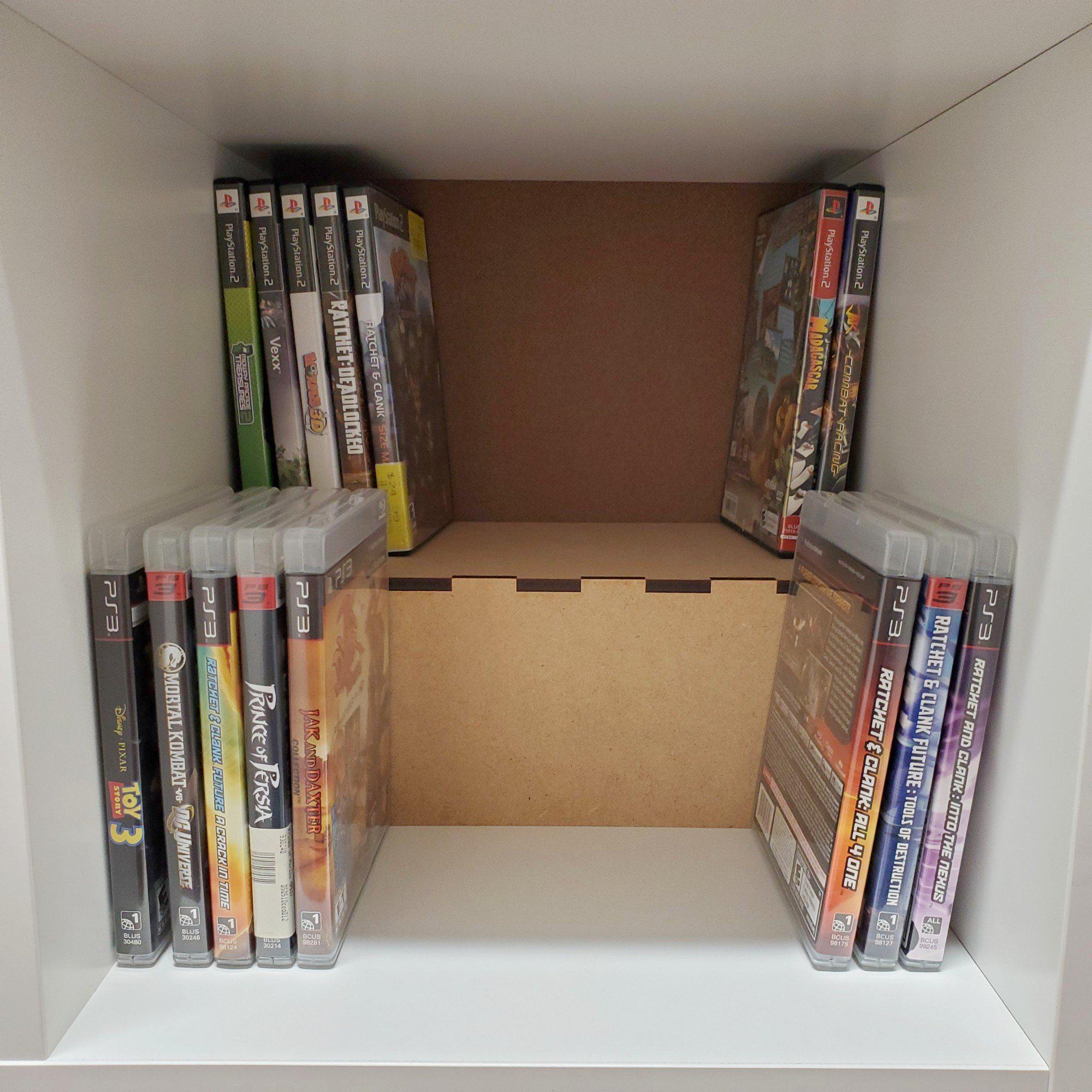 blu-ray aufbewahrung ikea DVD Display Shelf Insert (SOLD in sets of 2) Cube Shelf Riser Better Homes and Gardens / 5 Inches