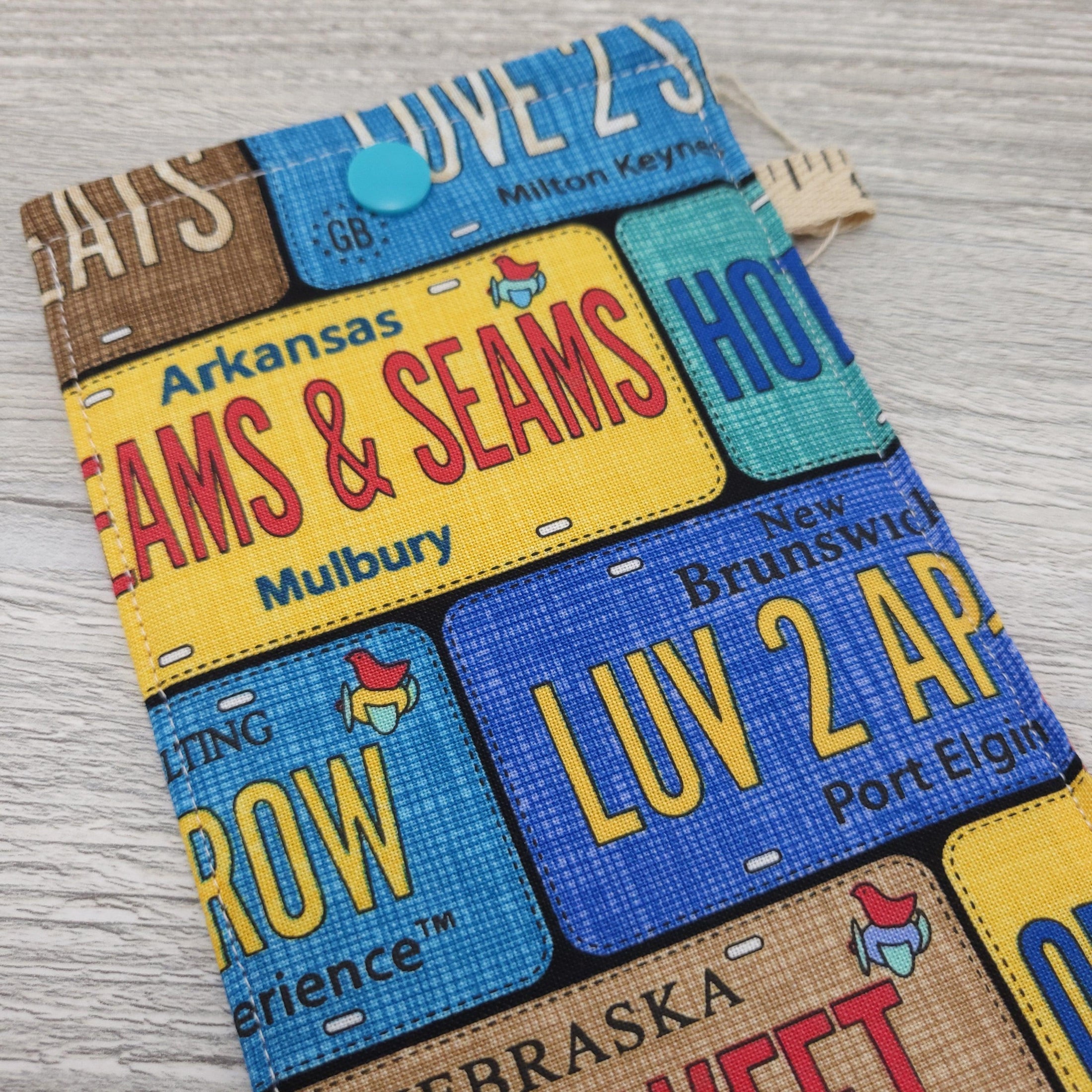 Quilting License Plates Eyeglass Case with Snap Closure-The Steady Hand