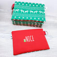 Load image into Gallery viewer, Small Zipper Pouch Christmas Naughty or Nice-The Steady Hand