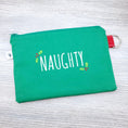 Load image into Gallery viewer, Small Zipper Pouch Christmas Naughty or Nice-The Steady Hand