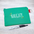 Load image into Gallery viewer, Small Zipper Pouch Christmas Naughty or Nice-The Steady Hand