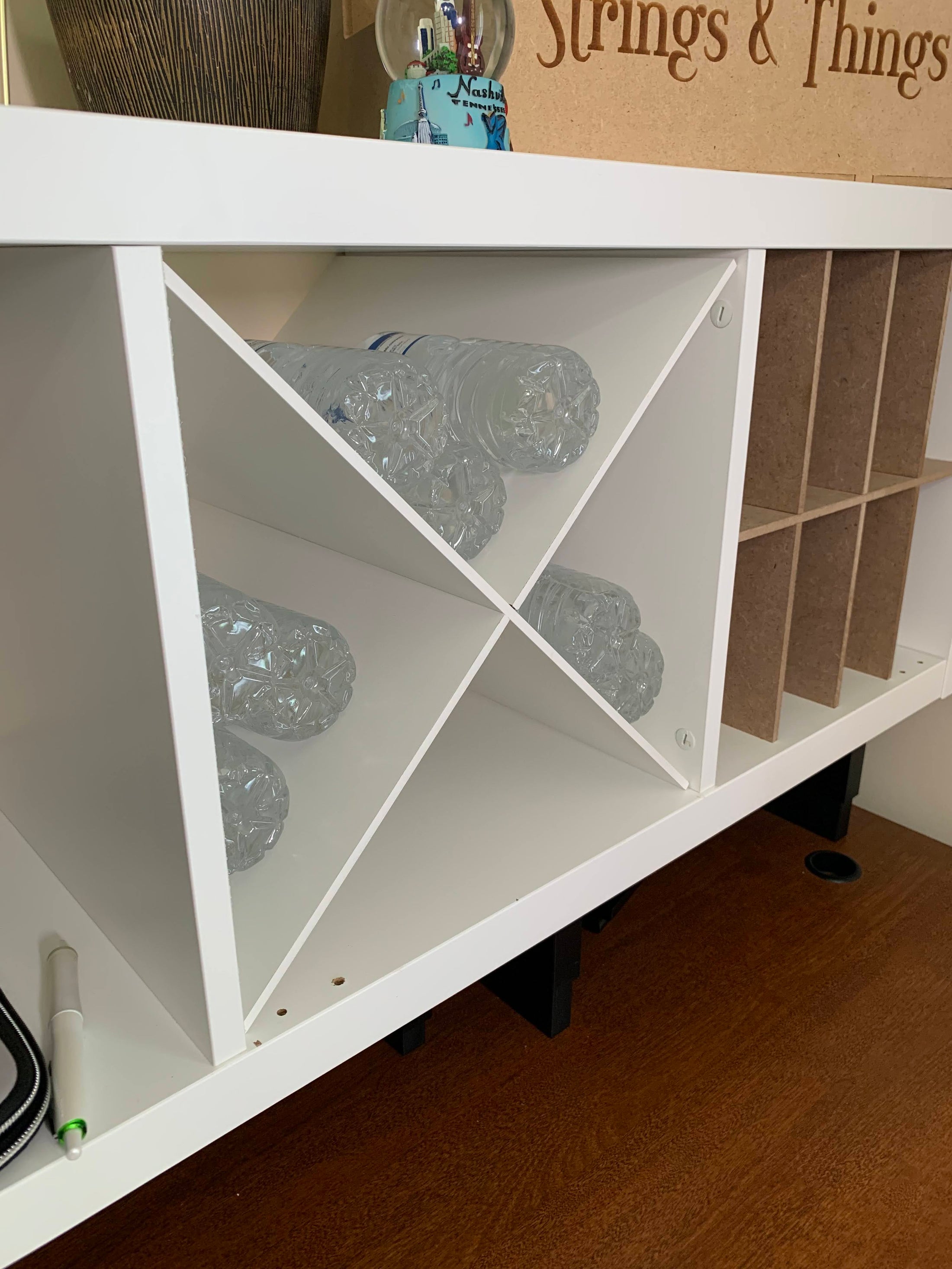 X Divider Cube Insert for Cube Storage Shelves, Unfinished or White-The Steady Hand