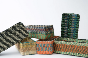 woven trays in a different colors