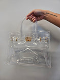 Load image into Gallery viewer, Clear Birkie tote bag with detachable crossbody strap.
