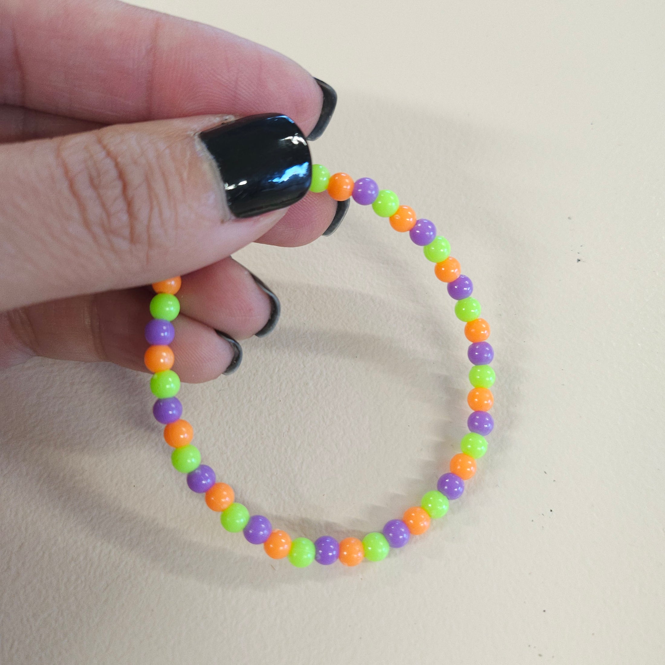 Halloween themed beaded bracelet.