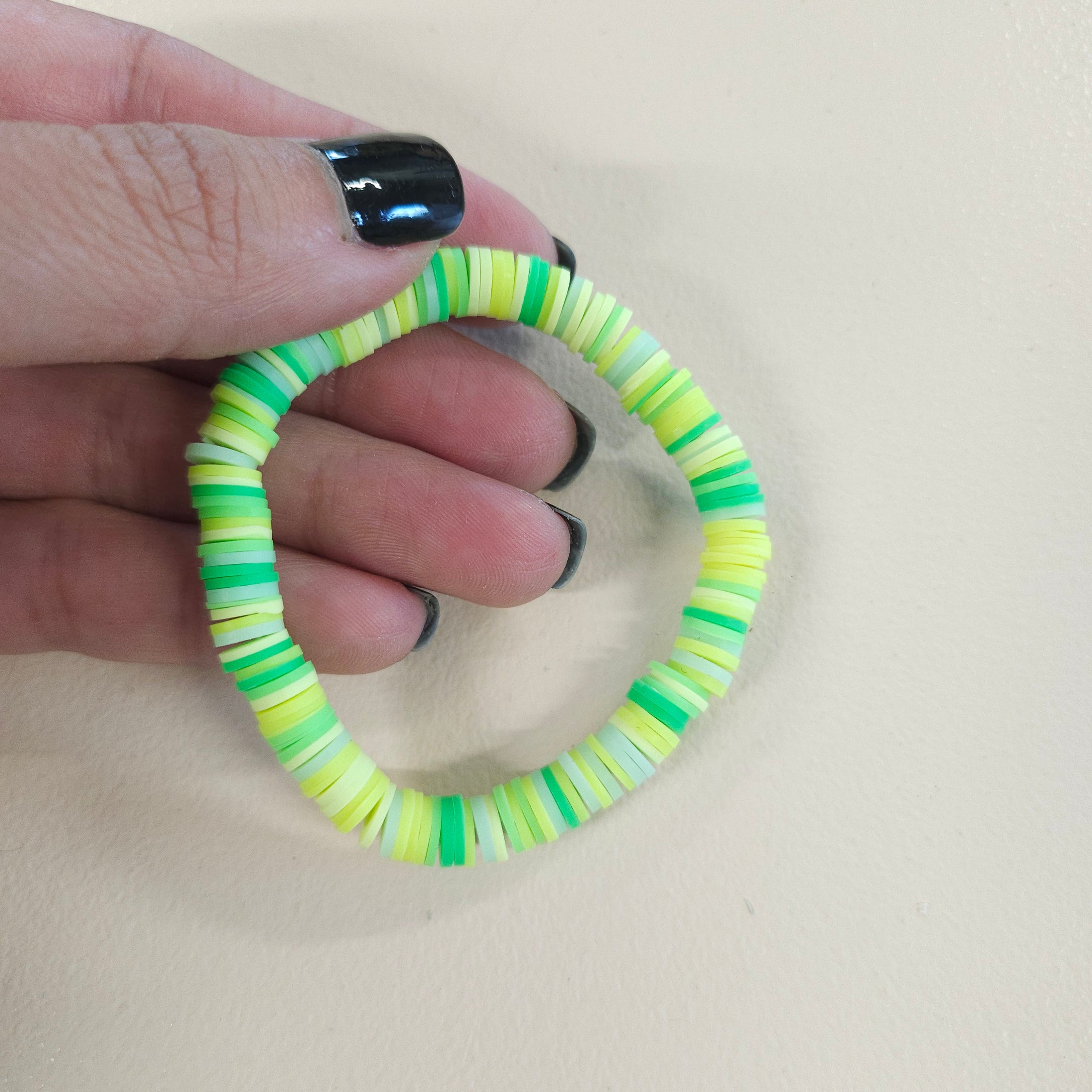 Lime green bracelet.