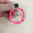 Load image into Gallery viewer, Pink clay bead bracelet.
