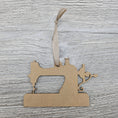 Load image into Gallery viewer, Antique sewing machine ornament blank.
