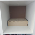 Load image into Gallery viewer, 3.5" tall shelf riser for cube shelving.
